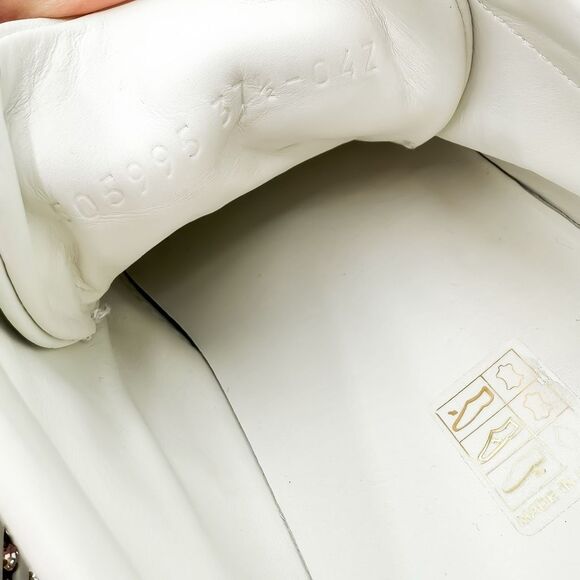 Gucci Ace Web Stripe Crystal Platform White Leather Bee Sneakers Size 37.5, 7.5 - Picture 12 of 15